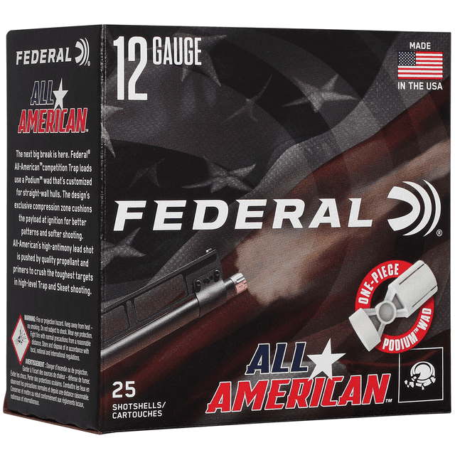 Federal FAA12HC8 All-American 12 Gauge 2.75" 1 1/8oz 8 Shot 25 Per Box Federal FAA12HC8 All-American 12 Gauge 2.75" 1 1/8oz 8 Shot 25 Per Box