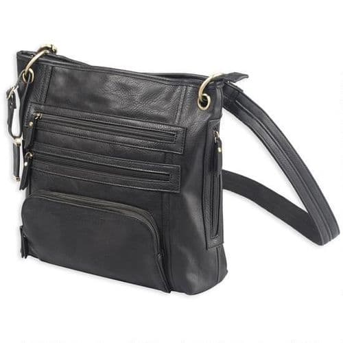 Bulldog BDP038 Cross Body Black Leather 14" x 12" x 3" Bulldog BDP038 Cross Body Black Leather 14" x 12" x 3"