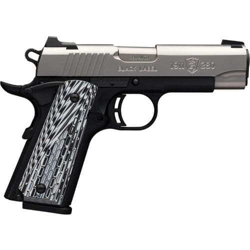 BROWNING 1911-380 BLACK LABEL PRO COMPACT SINGLE 380 AUTOMATIC COLT PISTOL (ACP) FO 3.62" 8+1 BLACK G10 GRIP STAINLESS STEEL BROWNING 1911-380 BLACK LABEL PRO COMPACT SINGLE 380 AUTOMATIC COLT PISTOL (ACP) FO 3.62" 8+1 BLACK G10 GRIP STAINLESS STEEL