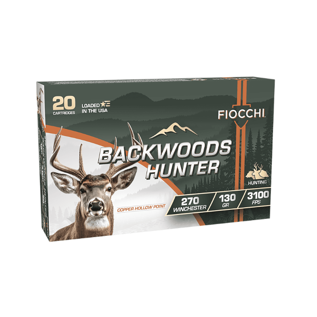 Fiocchi 270BHC Backwoods Hunter 270Win 130gr Copper Hollow Point 20 Per Box Fiocchi 270BHC Backwoods Hunter 270Win 130gr Copper Hollow Point 20 Per Box