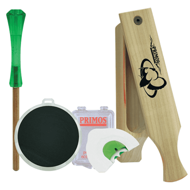 Primos 272 Turkey Caller Starter Pack Attracts Turkeys, Includes Sonic Dome Mouth Call, Sonic Dome Slate Call, Slim Striker & Double Sided Box Call Primos 272 Turkey Caller Starter Pack Attracts Turkeys, Includes Sonic Dome Mouth Call, Sonic Dome Slate Call, Slim Striker & Double Sided Box Call
