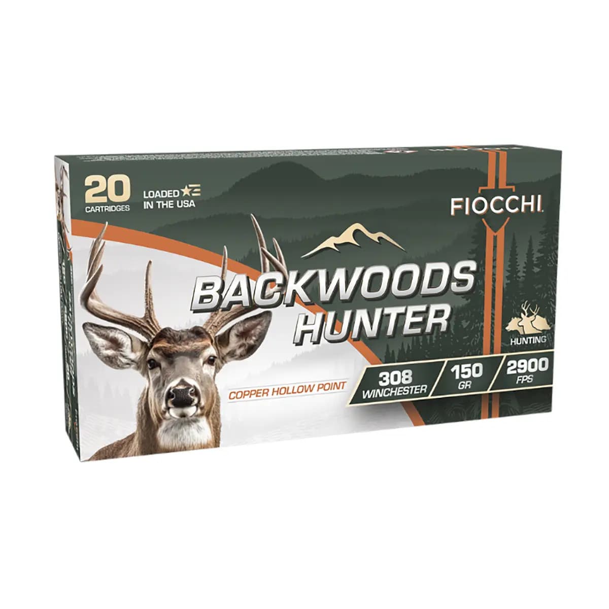 Fiocchi 308BHC Backwoods Hunter 308 Win 150gr Copper Hollow Point 20 Per Box Fiocchi 308BHC Backwoods Hunter 308 Win 150gr Copper Hollow Point 20 Per Box