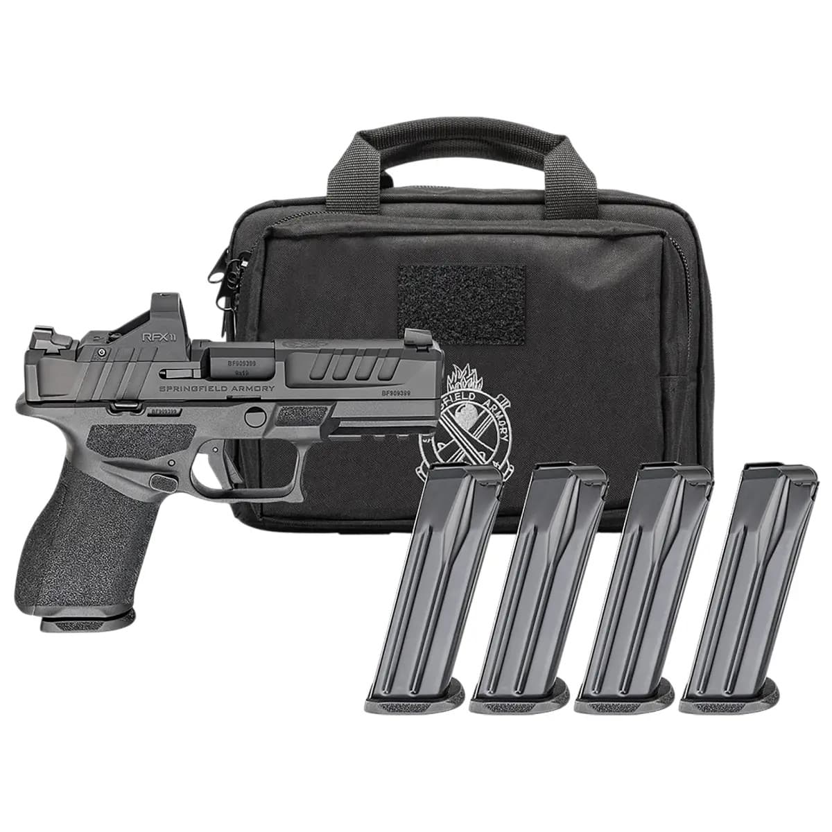Springfield Armory Echelon Gear Pac Compact 9mm Luger 15+1 18+1 4" Black Melonite Steel Barrel, Optic Ready, Veridian RFX-11 Green Dot Springfield Armory Echelon Gear Pac Compact 9mm Luger 15+1 18+1 4" Black Melonite Steel Barrel, Optic Ready, Veridian RFX-11 Green Dot