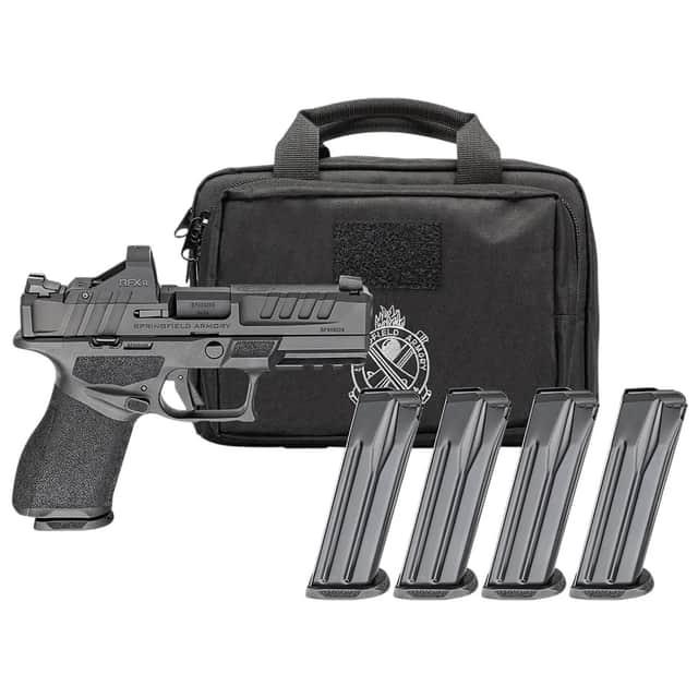 Springfield Armory Echelon Gear Pac Compact 9mm Luger 15+1 18+1 4" Black Melonite Steel Barrel, Optic Ready, Veridian RFX-11 Green Dot Springfield Armory Echelon Gear Pac Compact 9mm Luger 15+1 18+1 4" Black Melonite Steel Barrel, Optic Ready, Veridian RFX-11 Green Dot
