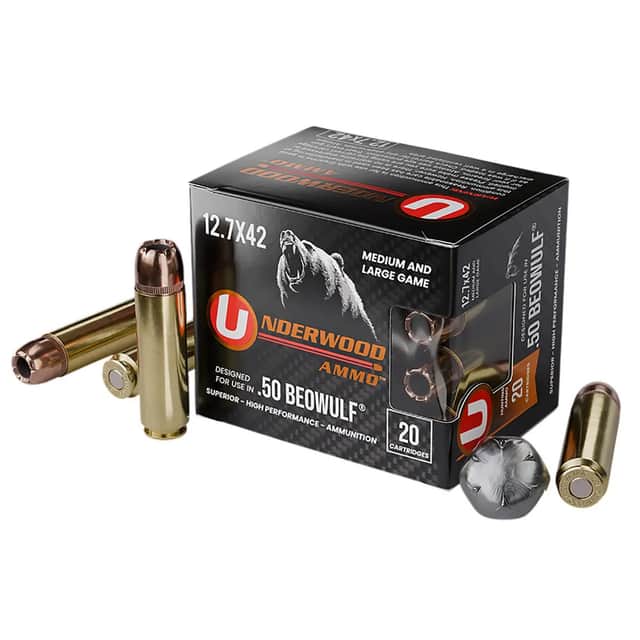 Underwood Ammo 518 XTP 50 Beowulf 350gr Jacketed Hollow Point 20 Per Box Underwood Ammo 518 XTP 50 Beowulf 350gr Jacketed Hollow Point 20 Per Box