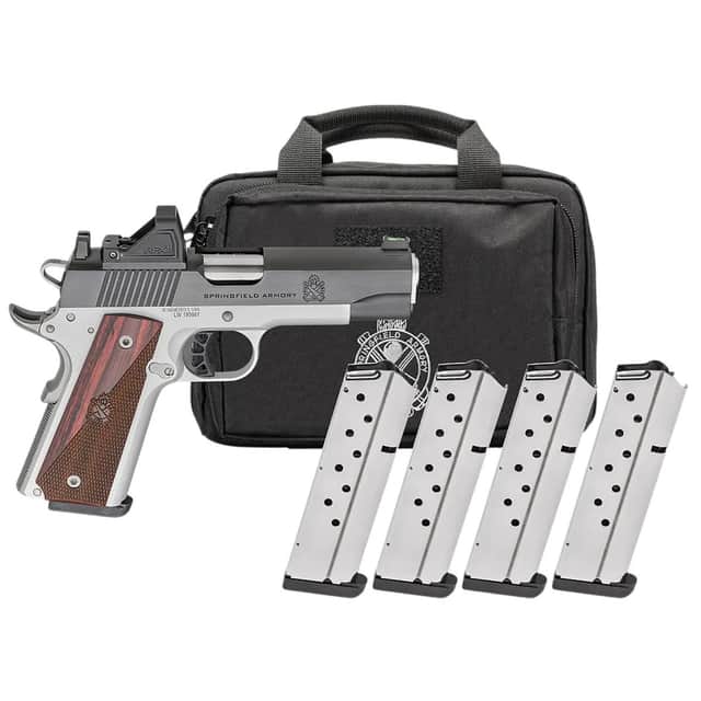 Springfield Armory 1911 Ronin AOS Gear Pac 9mm Luger 9+1 4.25" Stainless Match Grade Barrel, Viridian RFX-11 Green Dot PX9117LAOSPAC Springfield Armory 1911 Ronin AOS Gear Pac 9mm Luger 9+1 4.25" Stainless Match Grade Barrel, Viridian RFX-11 Green Dot PX9117LAOSPAC