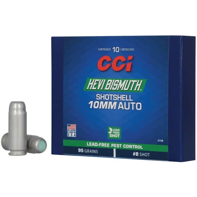 CCI HEVI-Bismuth 10mm Auto 95gr Shotshell #8 Shot 10 Per Box 3710B CCI HEVI-Bismuth 10mm Auto 95gr Shotshell #8 Shot 10 Per Box 3710B