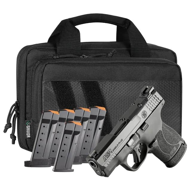 Smith & Wesson 14800 M&P Shield Plus Bundle Compact Slim Frame 9mm Luger 13+1 3.10" Black Armornite Stainless Steel Barrel, Optic Ready Smith & Wesson 14800 M&P Shield Plus Bundle Compact Slim Frame 9mm Luger 13+1 3.10" Black Armornite Stainless Steel Barrel, Optic Ready