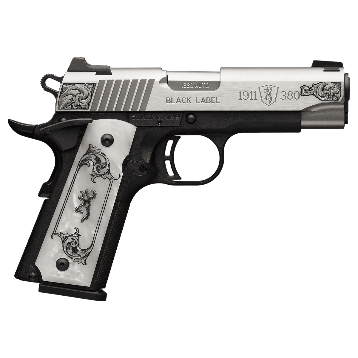 Browning 051967492 1911 Black Label Medallion Compact 380 ACP 8+1 3.63" Pistol Browning 051967492 1911 Black Label Medallion Compact 380 ACP 8+1 3.63" Pistol