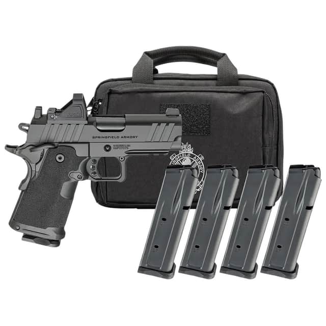 Springfield Armory 1911 DS Prodigy Gear Pac 9mm Luger 15+1 3.50" Black Melonite Match Grade Barrel, Optic Ready Springfield Armory 1911 DS Prodigy Gear Pac 9mm Luger 15+1 3.50" Black Melonite Match Grade Barrel, Optic Ready