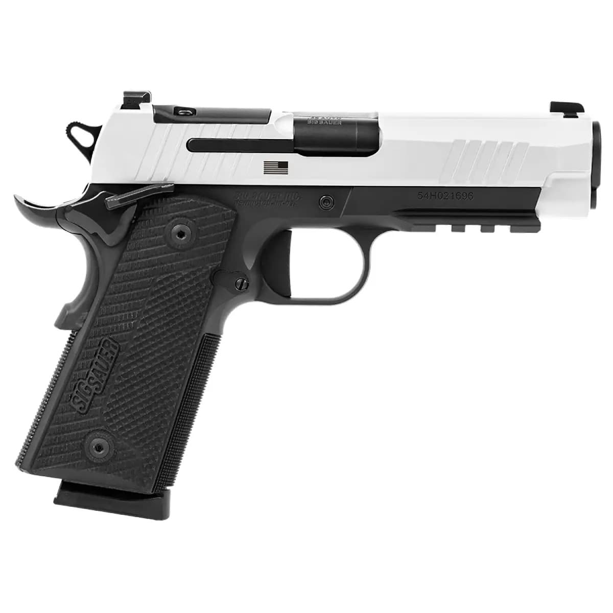 Sig Sauer 1911-X Freedom Series Limited Edition Carry 45 ACP 8+1 4.20" White Cerakote w/"Freedom" and Flag, Optic Ready 1911XCA45TWXR3TP Sig Sauer 1911-X Freedom Series Limited Edition Carry 45 ACP 8+1 4.20" White Cerakote w/"Freedom" and Flag, Optic Ready 1911XCA45TWXR3TP