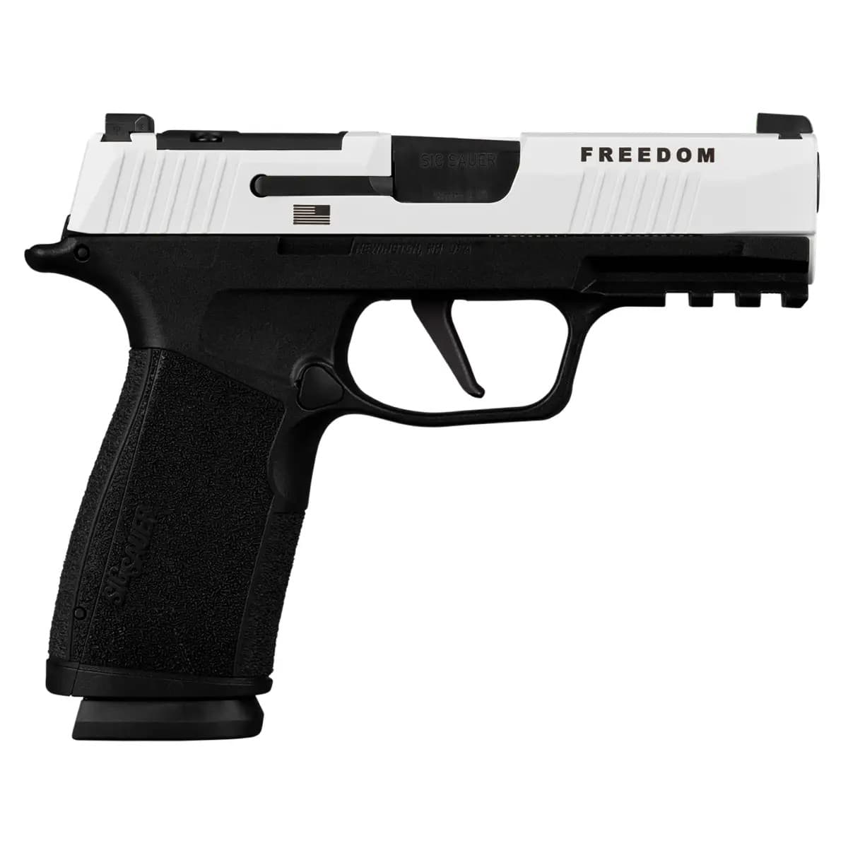 Sig Sauer P365 X-Macro Freedom Series Limited Edition 9mm Luger 17+1 3.70" White Cerakote w/"Freedom" and Flag 365XCA9TWXR3TP Sig Sauer P365 X-Macro Freedom Series Limited Edition 9mm Luger 17+1 3.70" White Cerakote w/"Freedom" and Flag 365XCA9TWXR3TP