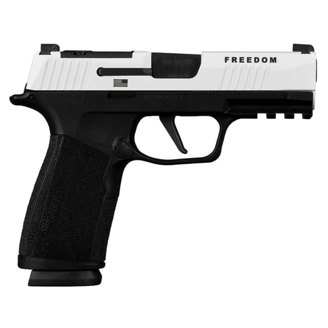 Sig Sauer P365 X-Macro Freedom Series Limited Edition 9mm Luger 17+1 3.70" White Cerakote w/"Freedom" and Flag 365XCA9TWXR3TP Sig Sauer P365 X-Macro Freedom Series Limited Edition 9mm Luger 17+1 3.70" White Cerakote w/"Freedom" and Flag 365XCA9TWXR3TP