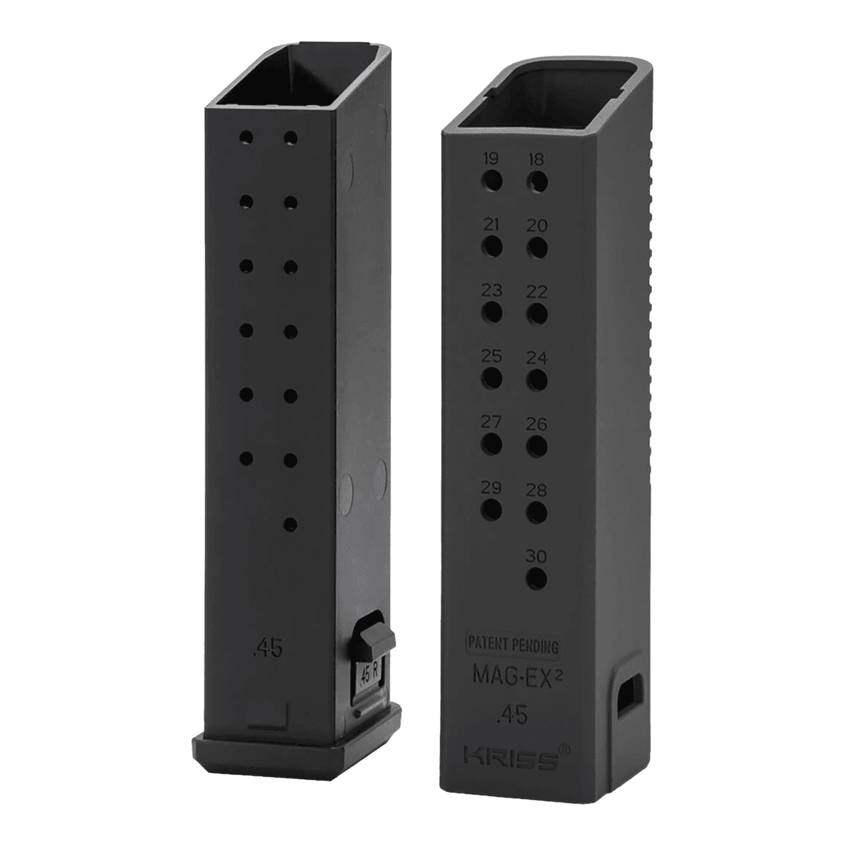Kriss USA KVAMX2K45BL00 Mag-Ex2 Extension Kit Extended 45 ACP 30 Compatible w/ Glock 21 Gen3-5 13rd Magazines Black Polymer Kriss USA KVAMX2K45BL00 Mag-Ex2 Extension Kit Extended 45 ACP 30 Compatible w/ Glock 21 Gen3-5 13rd Magazines Black Polymer
