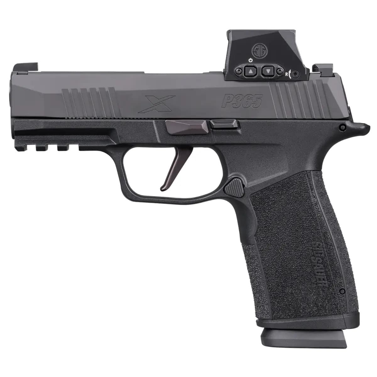 Sig Sauer P365 XMacro w/Optic Compact 9mm Luger 17+1 3.70" Black Nitron Stainless Steel Serrated w/Optic Slide 365XCA-9-BXR3-RXSL Sig Sauer P365 XMacro w/Optic Compact 9mm Luger 17+1 3.70" Black Nitron Stainless Steel Serrated w/Optic Slide 365XCA-9-BXR3-RXSL