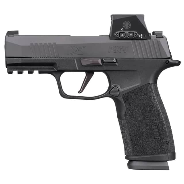 Sig Sauer P365 XMacro w/Optic Compact 9mm Luger 17+1 3.70" Black Nitron Stainless Steel Serrated w/Optic Slide 365XCA-9-BXR3-RXSL Sig Sauer P365 XMacro w/Optic Compact 9mm Luger 17+1 3.70" Black Nitron Stainless Steel Serrated w/Optic Slide 365XCA-9-BXR3-RXSL