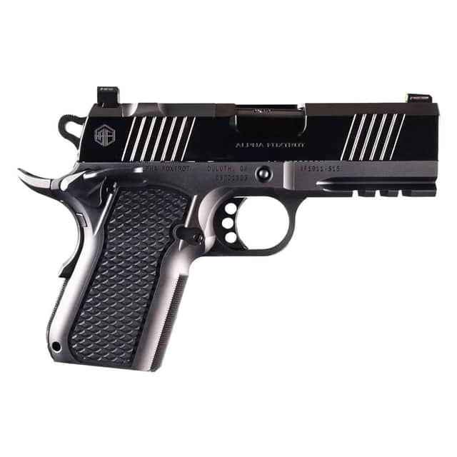 Alpha Foxtrot AF1911 S15 Sub-Compact Frame 9mm Luger 15+1 3.50" Black Bull Ramped Barrel, Polished Black DLC, Optic Ready AA35X1QMD-PDBK15 Alpha Foxtrot AF1911 S15 Sub-Compact Frame 9mm Luger 15+1 3.50" Black Bull Ramped Barrel, Polished Black DLC, Optic Ready AA35X1QMD-PDBK15