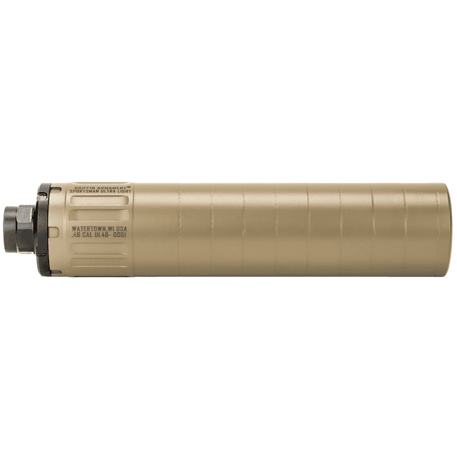 Griffin Armament GASUL46HDFDE-W Sportsman Ultra Light HD 46 Cal FDE Suppressor Griffin Armament GASUL46HDFDE-W Sportsman Ultra Light HD 46 Cal FDE Suppressor