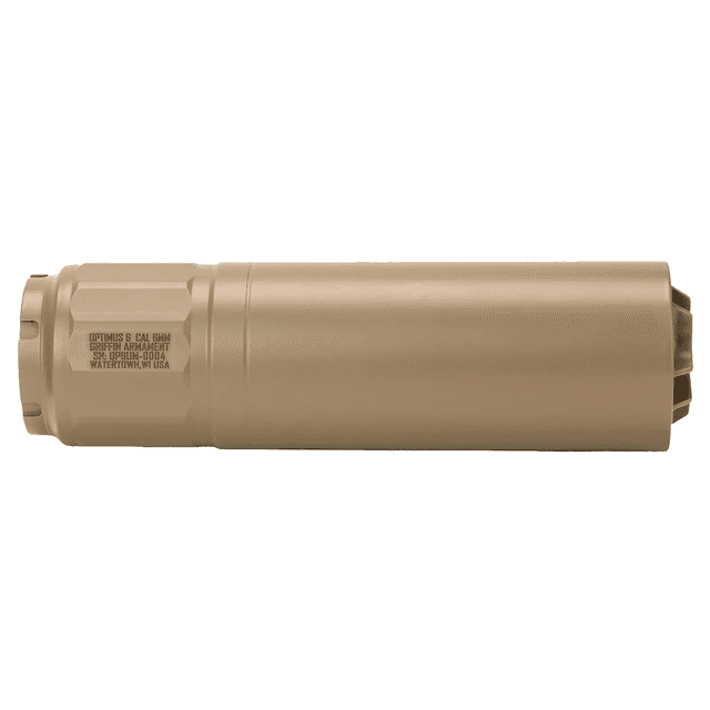 Griffin Armament GAOP6UMFDE-W Optimus 6 6mm Fits 6.02" Long Stainless Steel Cerakote FDE Suppressor Griffin Armament GAOP6UMFDE-W Optimus 6 6mm Fits 6.02" Long Stainless Steel Cerakote FDE Suppressor