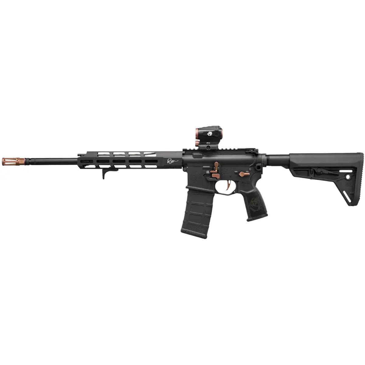 Sig Sauer M400 Rose Kit 5.56 NATO 30+1 16" Threaded Barrel, Black Anodized w/Rose Gold Controls, Romeo 5 Gen II RM40016BROSER5X2 Sig Sauer M400 Rose Kit 5.56 NATO 30+1 16" Threaded Barrel, Black Anodized w/Rose Gold Controls, Romeo 5 Gen II RM40016BROSER5X2
