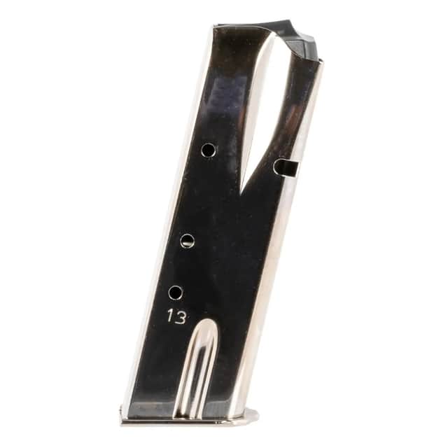 Mec-Gar Standard 13rd 9mm Luger, Fits Browning Hi-Power/Springfield SA-35 Nickel Carbon Steel MGBRHP13N Mec-Gar Standard 13rd 9mm Luger, Fits Browning Hi-Power/Springfield SA-35 Nickel Carbon Steel MGBRHP13N