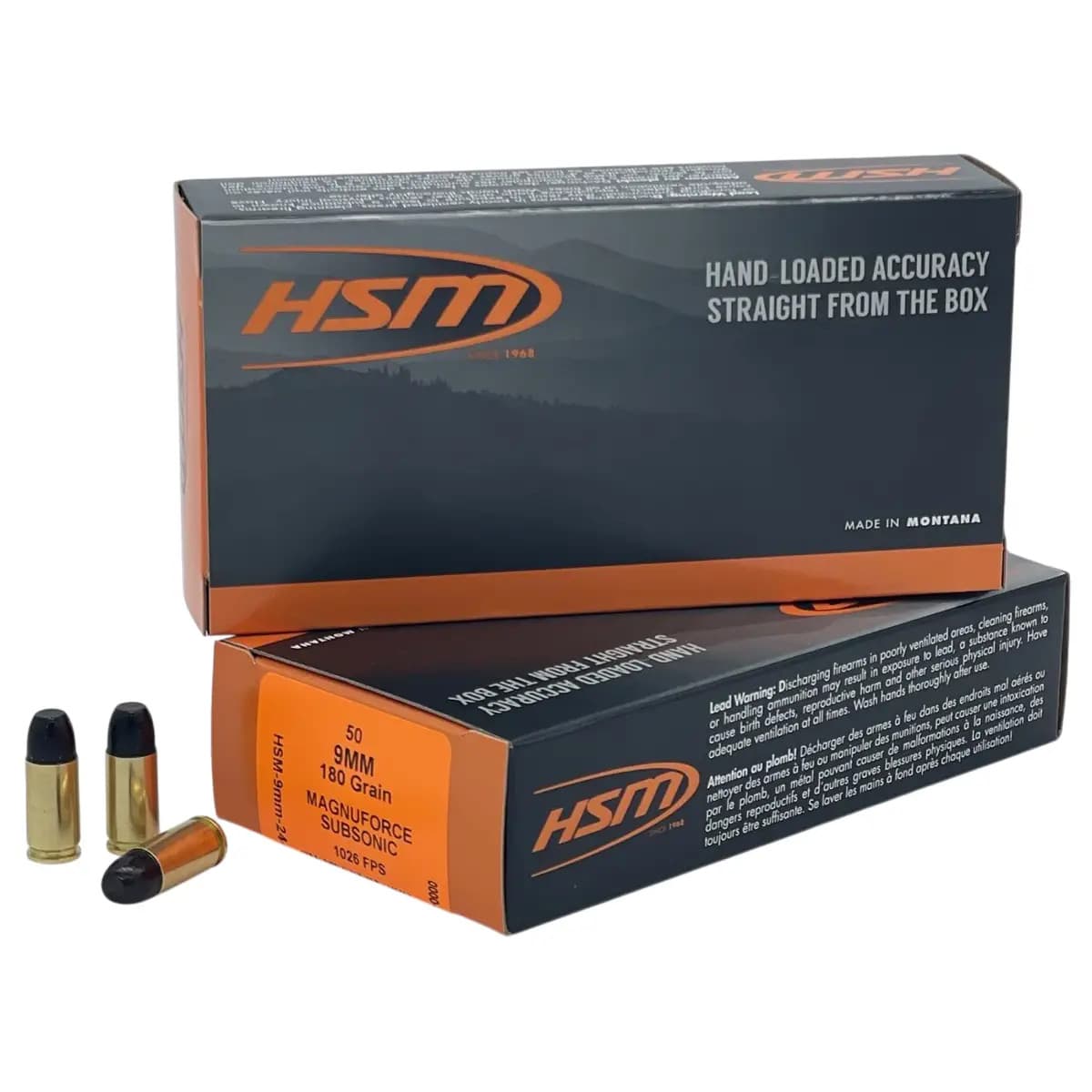 HSM 9mmLuger Subsonic 180gr Hard Cast Long Flat Nose 50 Per Box 9MM24N HSM 9mmLuger Subsonic 180gr Hard Cast Long Flat Nose 50 Per Box 9MM24N