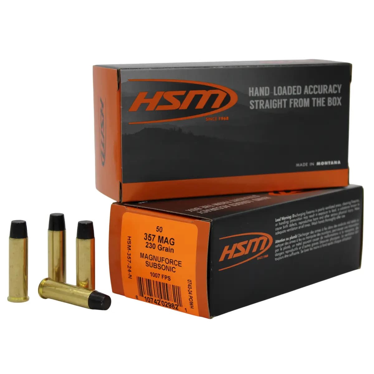 HSM 357Mag Subsonic 230gr Hard Cast Long Flat Nose 50 Per Box 35724N HSM 357Mag Subsonic 230gr Hard Cast Long Flat Nose 50 Per Box 35724N