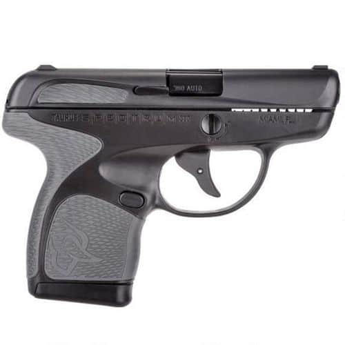 Taurus Spectrum Semi Auto Pistol .380 ACP 2.8 Barrel 6 7 Round Magazines Low Profile Fixed Sights Polymer Frame Matte Black Gray Taurus Spectrum Semi Auto Pistol .380 ACP 2.8 Barrel 6 7 Round Magazines Low Profile Fixed Sights Polymer Frame Matte Black Gray