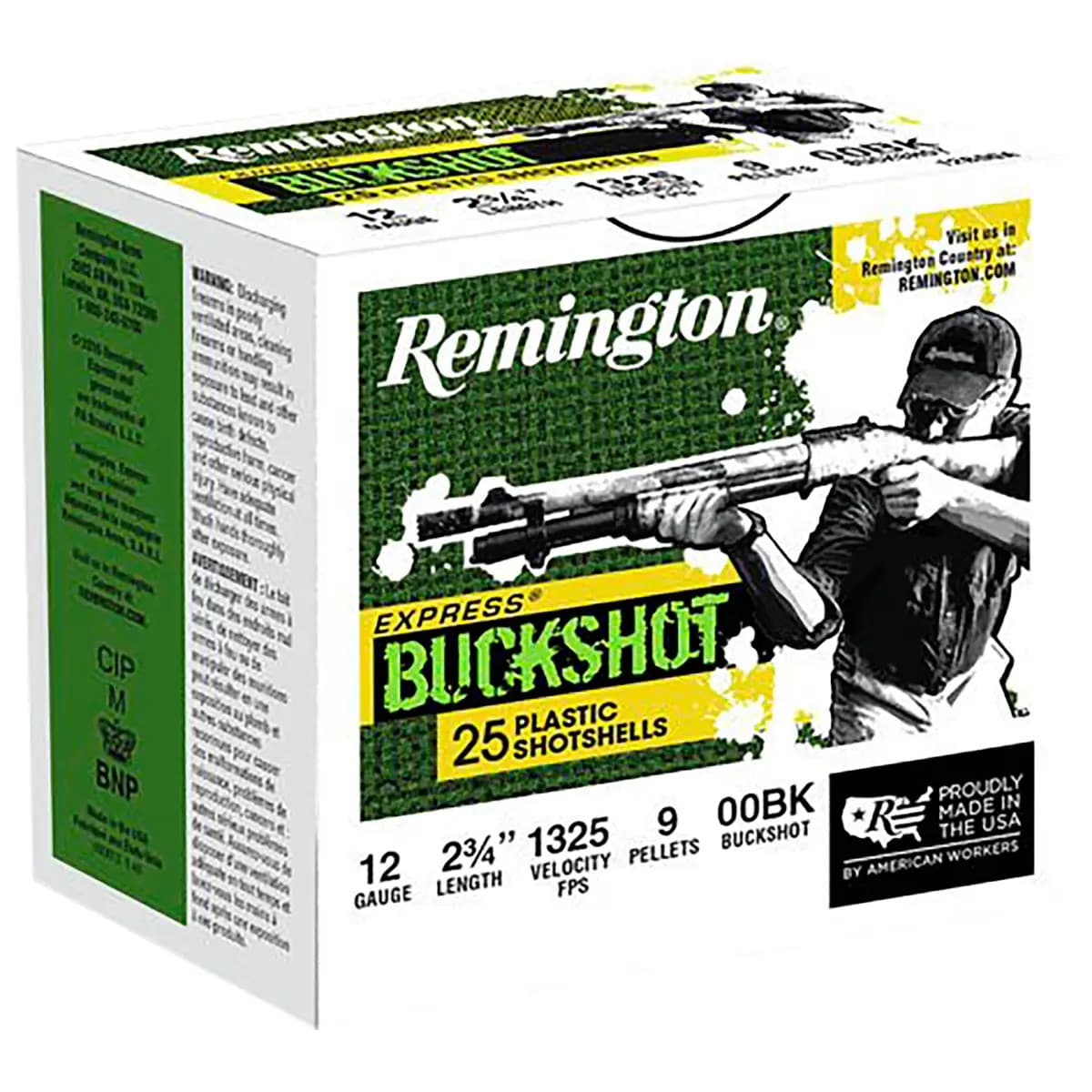 Remington Ammunition Express Buckshot 12 Gauge 2.75" 00 Buck Shot 25 Per Box 20411 Remington Ammunition Express Buckshot 12 Gauge 2.75" 00 Buck Shot 25 Per Box 20411