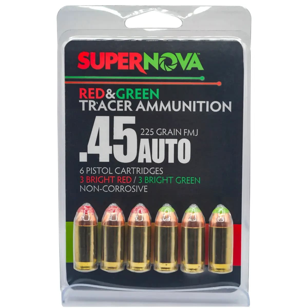 Piney Mountain Ammunition Green/Red Tracer 45ACP 225gr Full Metal Jacket 6 Per Box PMSN45ACMP Piney Mountain Ammunition Green/Red Tracer 45ACP 225gr Full Metal Jacket 6 Per Box PMSN45ACMP