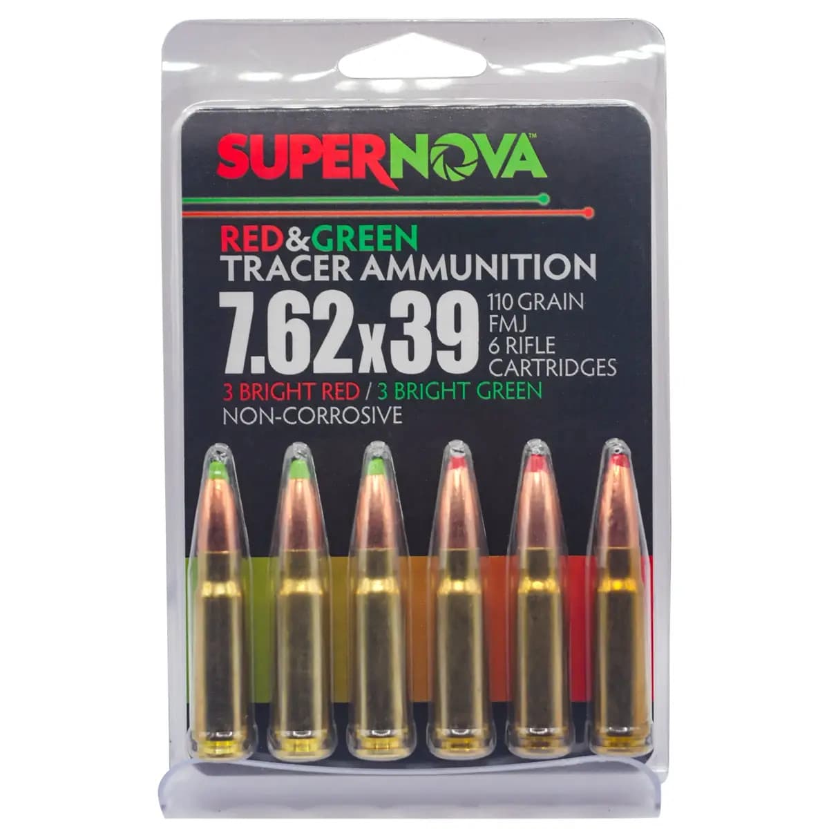 Piney Mountain Ammunition Green/Red Tracer 7.62x39mm 110gr Full Metal Jacket 6 Per Box PMSN762MP Piney Mountain Ammunition Green/Red Tracer 7.62x39mm 110gr Full Metal Jacket 6 Per Box PMSN762MP