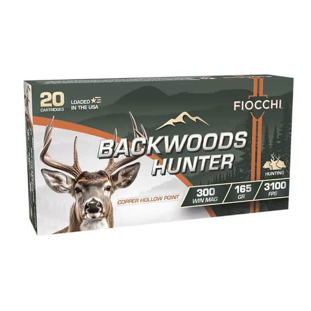 Fiocchi Backwoods Hunter 300 Win Mag 165gr Copper Hollow Point 20 Per Box 300WMBHC Fiocchi Backwoods Hunter 300 Win Mag 165gr Copper Hollow Point 20 Per Box 300WMBHC