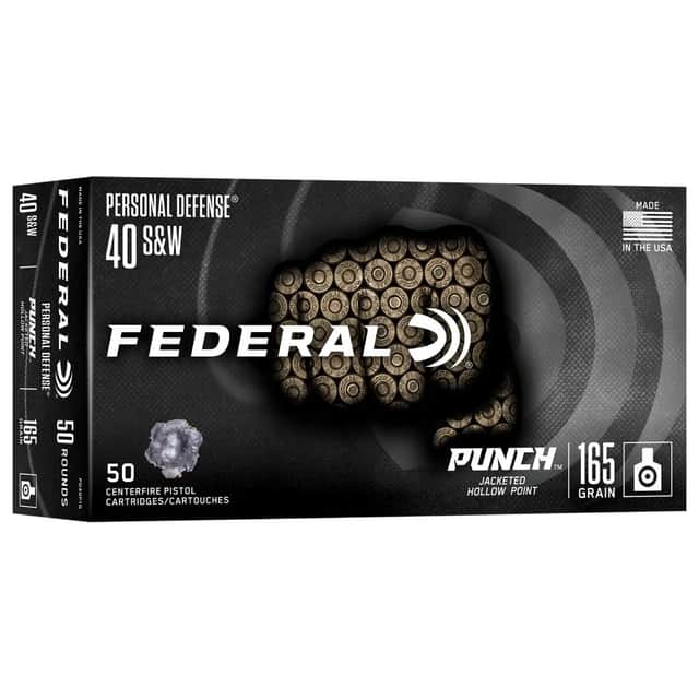 Federal Punch 40S&W 165gr Jacketed Hollow Point 50 Per Box PD40P1G Federal Punch 40S&W 165gr Jacketed Hollow Point 50 Per Box PD40P1G