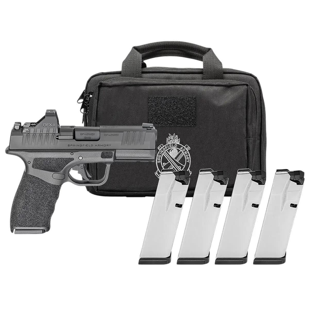 Springfield Armory Hellcat Pro OSP Gear Pac *CA Compliant Compact 9mm Luger 10+1 3.70" Black, Viridian RFX-11 Green Dot HCP9379BOSPCAPAC Springfield Armory Hellcat Pro OSP Gear Pac *CA Compliant Compact 9mm Luger 10+1 3.70" Black, Viridian RFX-11 Green Dot HCP9379BOSPCAPAC
