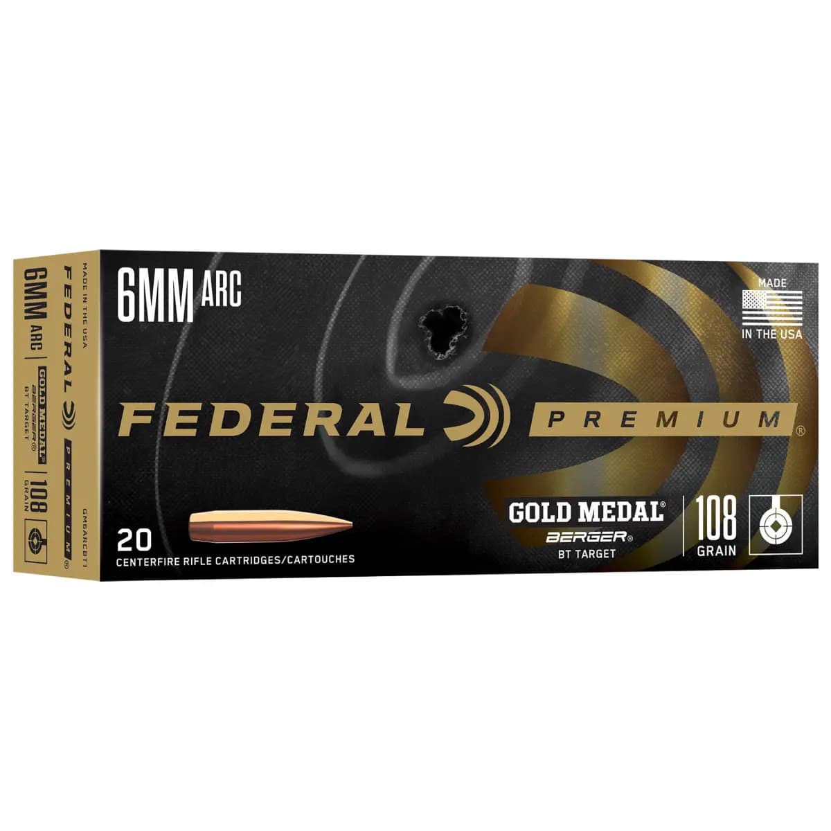 Federal Gold Medal 6mm ARC 108gr 20 Per Box GM6ARCBT1 Federal Gold Medal 6mm ARC 108gr 20 Per Box GM6ARCBT1