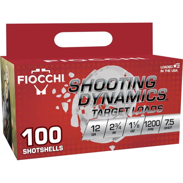 Fiocchi Shooting Dynamics 12 Gauge 2.75" 1 1/8oz 7.5 Shot 100 Per Box 12SDB187 Fiocchi Shooting Dynamics 12 Gauge 2.75" 1 1/8oz 7.5 Shot 100 Per Box 12SDB187