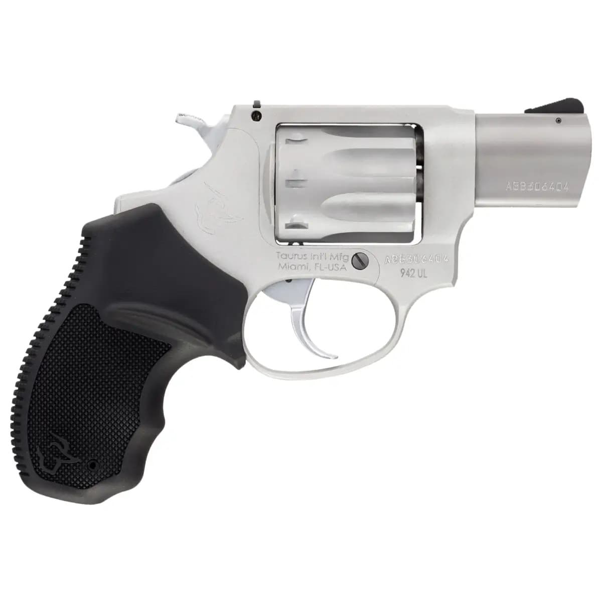 Taurus 942 22 LR 8rd 2" Barrel, Overall Matte Finish Stainless Steel & Finger Grooved Black Polymer Grip 2-942029 Taurus 942 22 LR 8rd 2" Barrel, Overall Matte Finish Stainless Steel & Finger Grooved Black Polymer Grip 2-942029