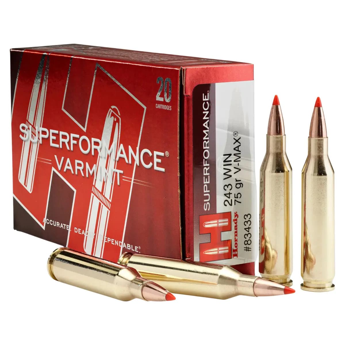 Hornady 80411 Superformance 243WSSM 75gr V-Max 20 Per Box Hornady 80411 Superformance 243WSSM 75gr V-Max 20 Per Box
