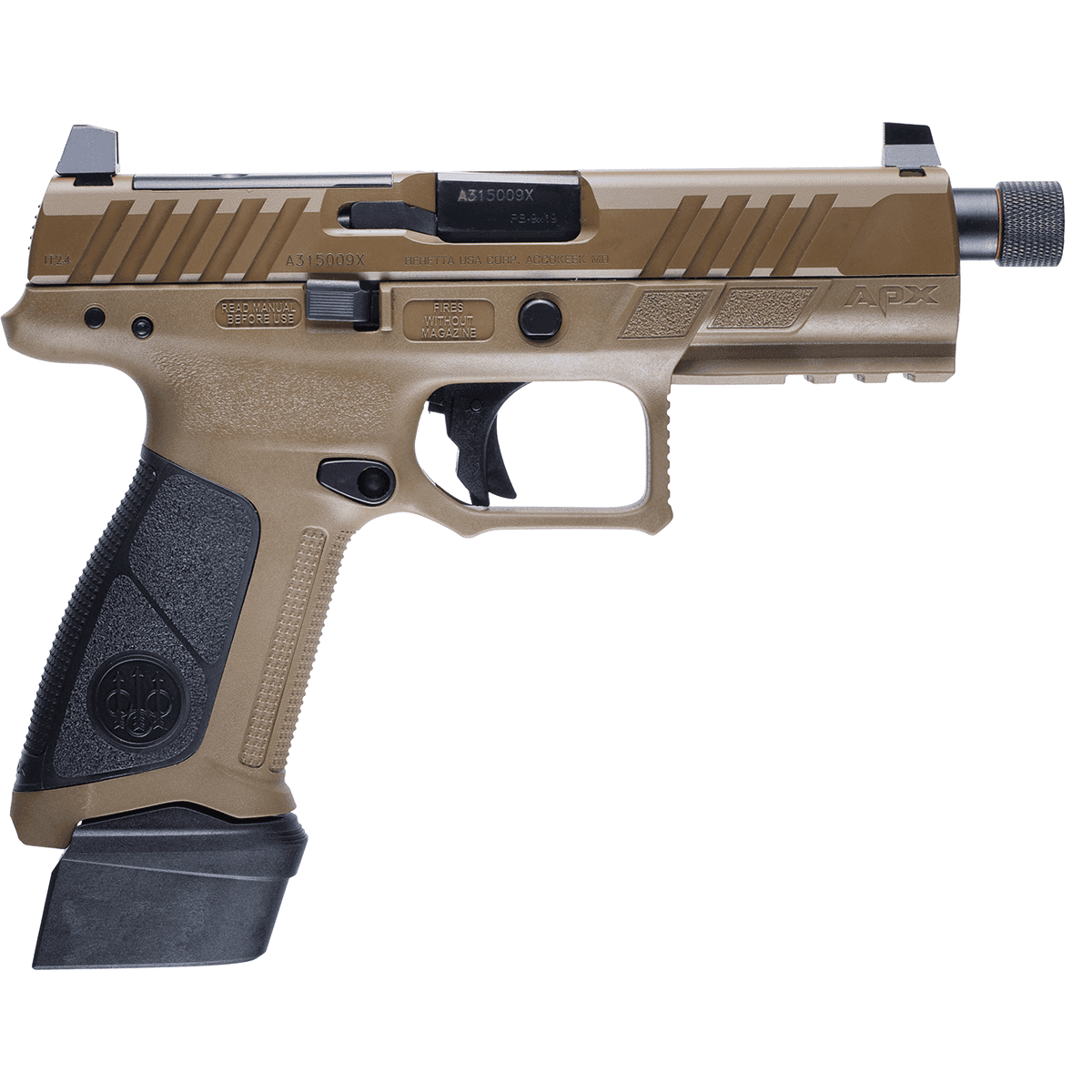Beretta USA APX A1 Tactical Full Size Frame 9mm Luger 21+1 4.80" Pistol JAXA1F921FDE Beretta USA APX A1 Tactical Full Size Frame 9mm Luger 21+1 4.80" Pistol JAXA1F921FDE