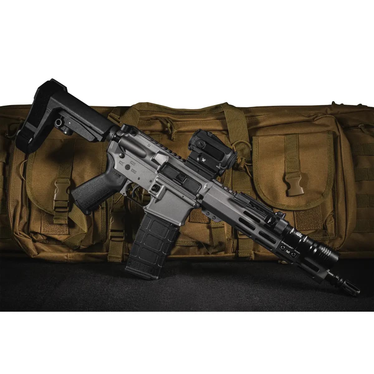 Shark Coast Tactical Grey Night Bundle 5.56 NATO 30+1 10.50" Gray Cerakote SCC04052GNB-P Shark Coast Tactical Grey Night Bundle 5.56 NATO 30+1 10.50" Gray Cerakote SCC04052GNB-P
