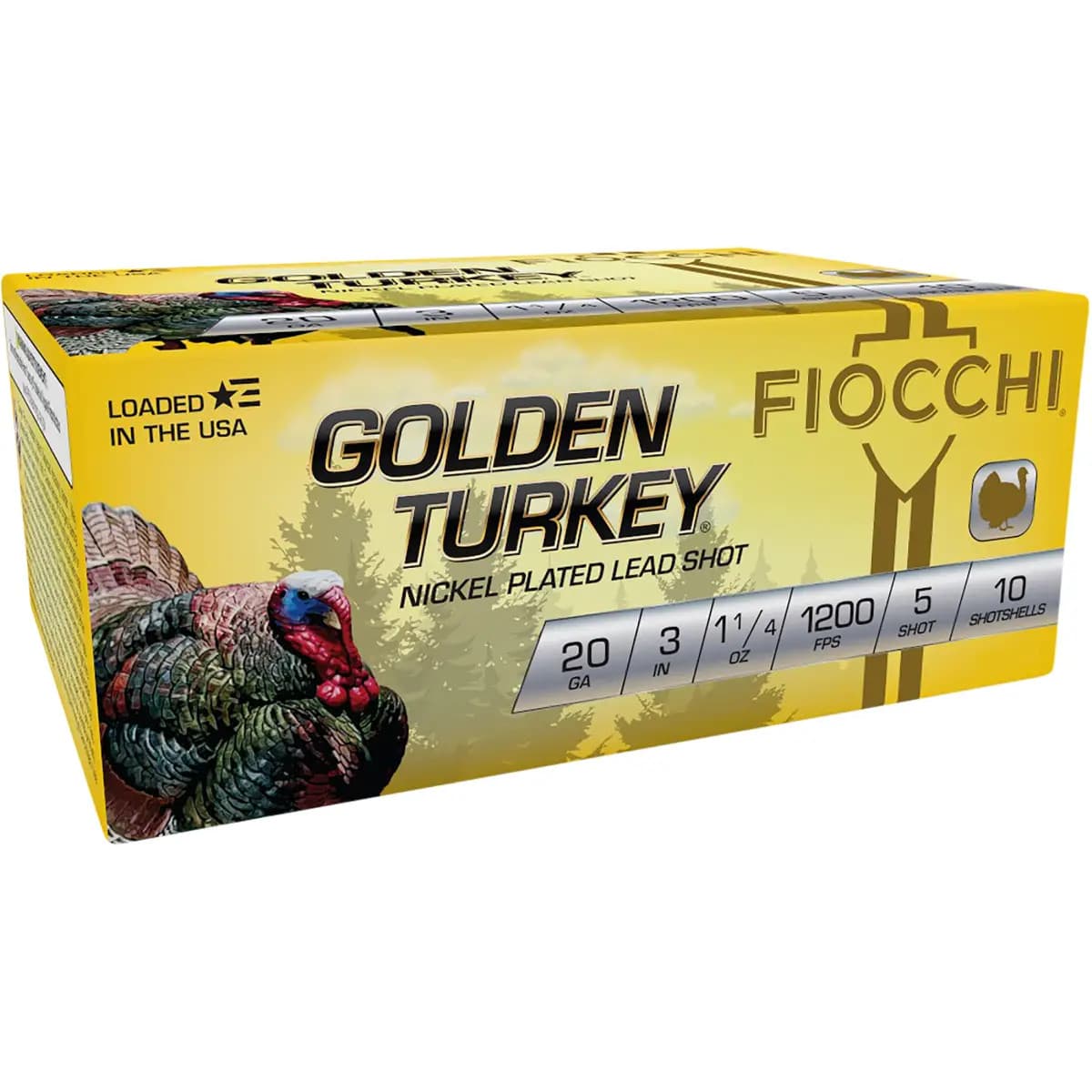 Fiocchi Golden Turkey 20 Gauge 3" 1 1/4oz 5 Shot 10 Per Box 203TRKC5 Fiocchi Golden Turkey 20 Gauge 3" 1 1/4oz 5 Shot 10 Per Box 203TRKC5