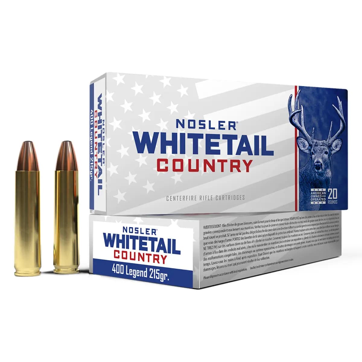 Nosler Whitetail Country 400 Legend 215gr 20 Per Box 40138 Nosler Whitetail Country 400 Legend 215gr 20 Per Box 40138
