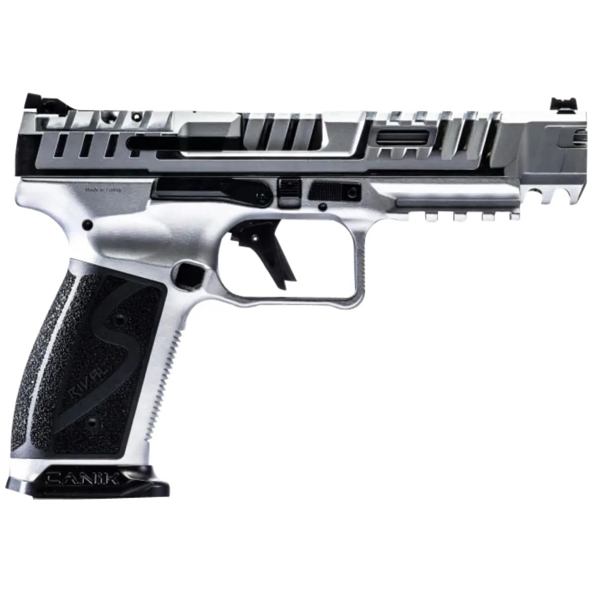Canik SFx Rival-S Full Size Frame 9mm Luger 18+1, 5" Stainless Steel/Chrome/Black HG7010CN Canik SFx Rival-S Full Size Frame 9mm Luger 18+1, 5" Stainless Steel/Chrome/Black HG7010CN