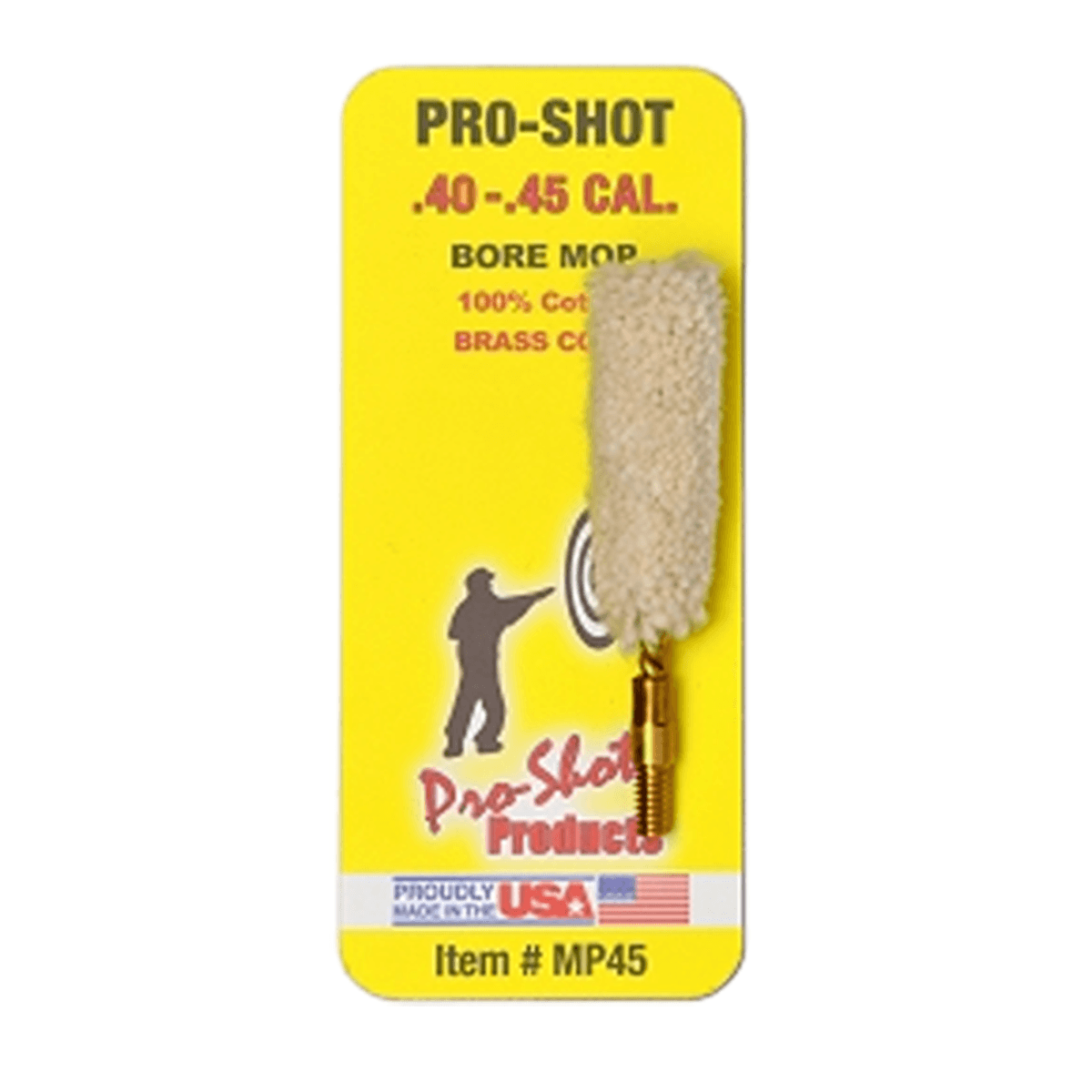 Pro-Shot MP45 Bore Mop .40 - .45 Cal Pistol #8-32" Thread 100% Cotton Pro-Shot MP45 Bore Mop .40 - .45 Cal Pistol #8-32" Thread 100% Cotton