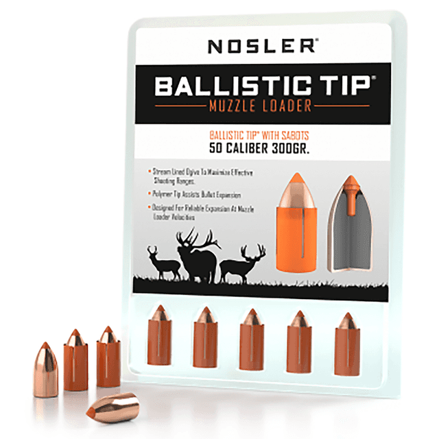 Nosler Ballistic Tip Muzzleloader 50 Cal Spitzer Point 300gr 15rd/Box 50300 Nosler Ballistic Tip Muzzleloader 50 Cal Spitzer Point 300gr 15rd/Box 50300
