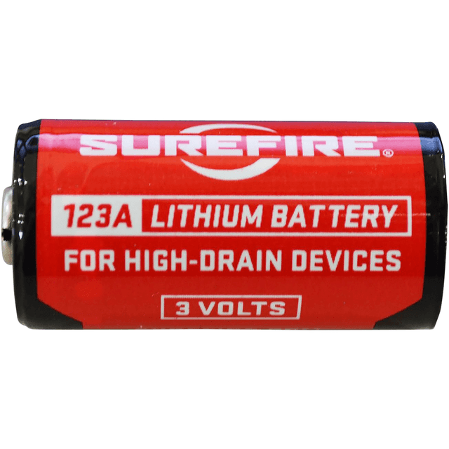 SureFire 123A Batteries Red/Black 3.0 Volts 1,550 mAh (12) Single Package Clamshell SF12ABBCS SureFire 123A Batteries Red/Black 3.0 Volts 1,550 mAh (12) Single Package Clamshell SF12ABBCS
