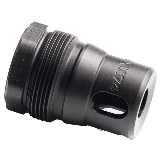 Dead Air XRF Xeno Rimfire Muzzle Brake Black Nitride 17-4PH Stainless Steel 1/2"x28 Threads 1.16" OAL 0.81" Diameter RXD674 Dead Air XRF Xeno Rimfire Muzzle Brake Black Nitride 17-4PH Stainless Steel 1/2"x28 Threads 1.16" OAL 0.81" Diameter RXD674