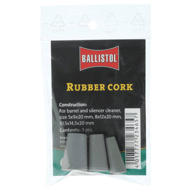 Ballistol Usa Rubber Cork 3 Set for Cleaning Suppressors 233025 Ballistol Usa Rubber Cork 3 Set for Cleaning Suppressors 233025