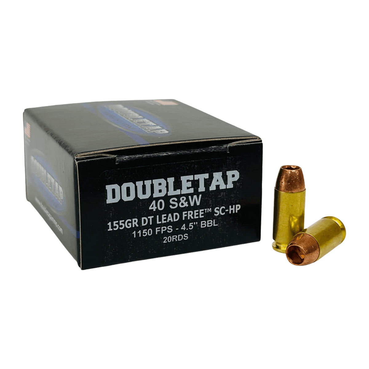 DoubleTap Ammunition DT Lead Free 40 S&W 155gr Solid Copper Hollow Point 20 Per Box 40155X DoubleTap Ammunition DT Lead Free 40 S&W 155gr Solid Copper Hollow Point 20 Per Box 40155X