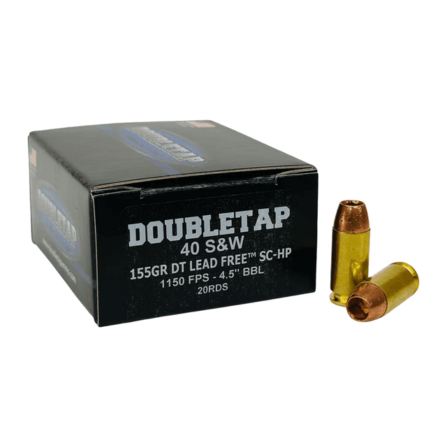 DoubleTap Ammunition DT Lead Free 40 S&W 155gr Solid Copper Hollow Point 20 Per Box 40155X DoubleTap Ammunition DT Lead Free 40 S&W 155gr Solid Copper Hollow Point 20 Per Box 40155X